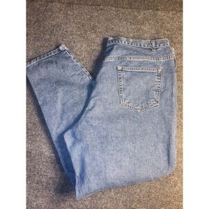 CrossRoads Mom Jeans Women's 22W Blue Denim Classic Fit Tapered Leg Flat Front